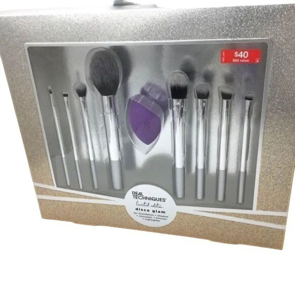 Real Technique Disco Glam Limited Edition Makeup Brush Set Gift Set New